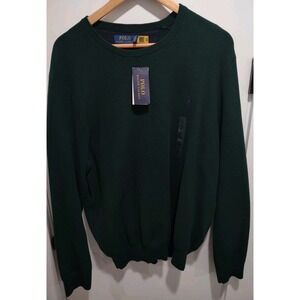Polo Ralph Lauren Sweater Classic Green Knitted Cotton NWT Men's Size XL